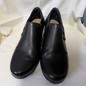 Clarks Navy Blue Leather Ankle Boots Sz 9